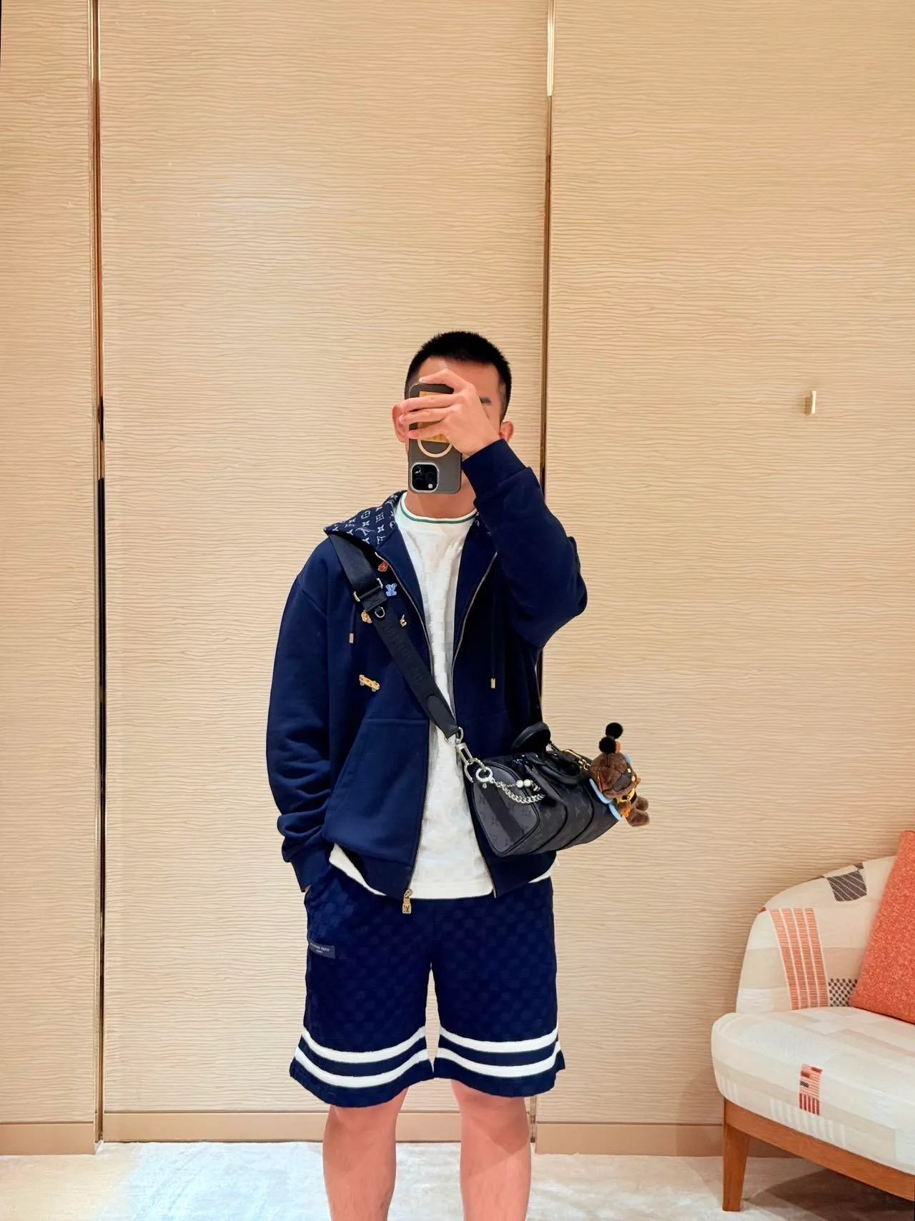 Louis Vuitton/Louis Vuitton Childlike Hardware CVD zipper hooded sweatshirt jacket